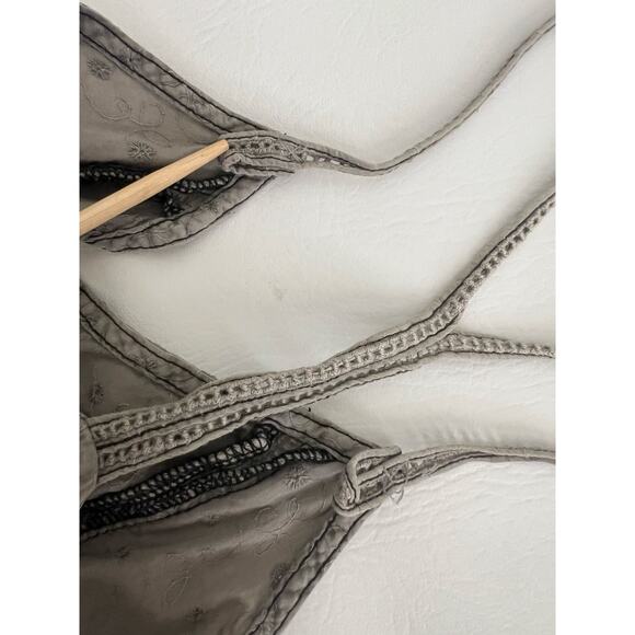 Current Elliott Florence Grey babydoll Mini Dress Eyelet Size 2 Grunge Neutral‎ - Picture 5 of 11